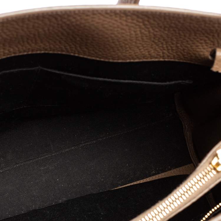 Pre Owned Saint Laurent Dark Beige Leather Small Classic Sac De Jour Tote