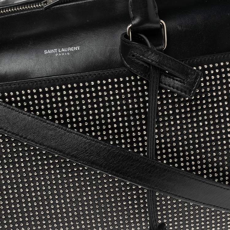 Pre Owned Saint Laurent Black Leather Duffel Bag