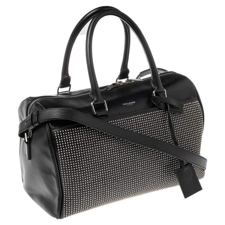 Pre Owned Saint Laurent Black Leather Duffel Bag
