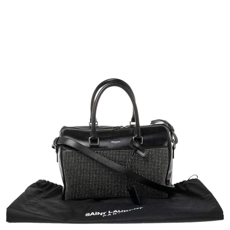 Pre Owned Saint Laurent Black Leather Duffel Bag