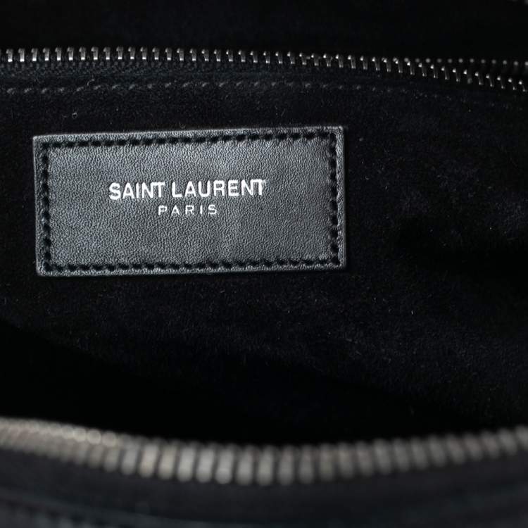Pre Owned Saint Laurent Black Leather Duffel Bag