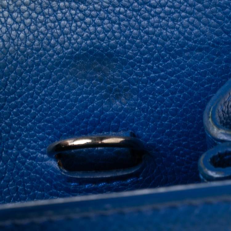 Pre Owned Saint Laurent Blue Grained Leather Baby Classic Sac De Jour Tote