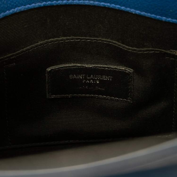 Pre Owned Saint Laurent Blue Grained Leather Baby Classic Sac De Jour Tote