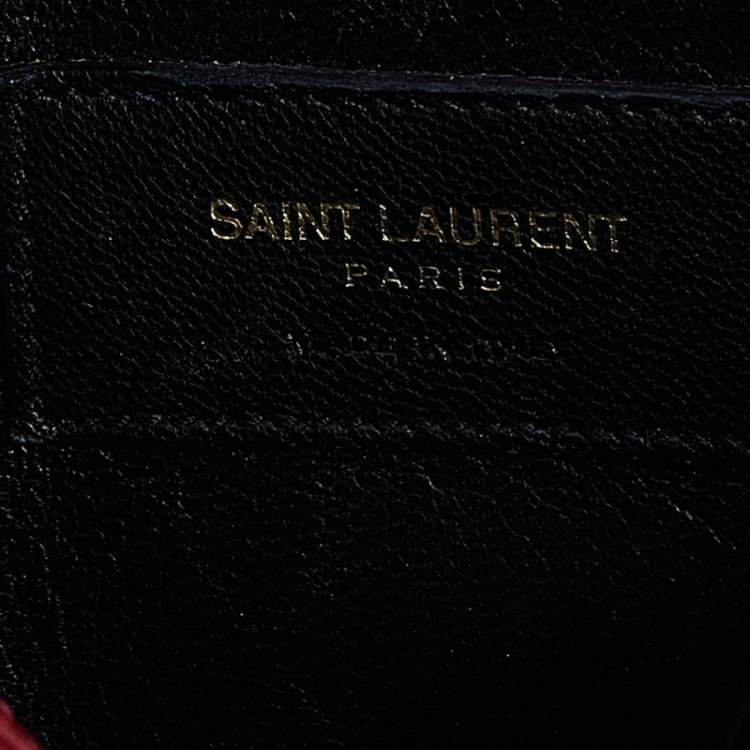 Pre Owned Saint Laurent Red Leather Camera De Poudre Crossbody Bag