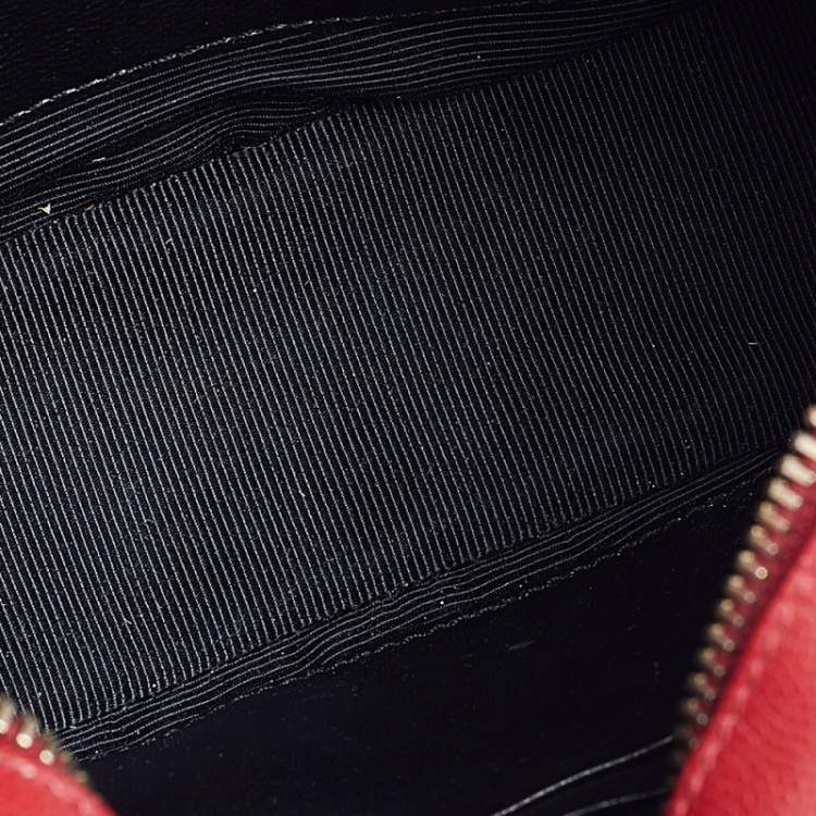 Pre Owned Saint Laurent Red Leather Camera De Poudre Crossbody Bag