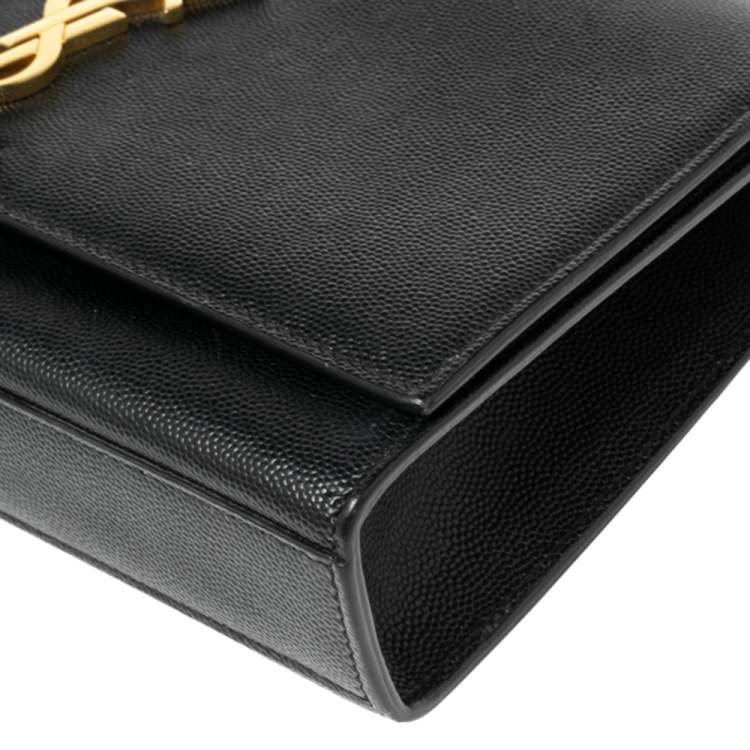 Pre Owned Saint Laurent Black Grained Leather Medium Kate Shoulder Bag