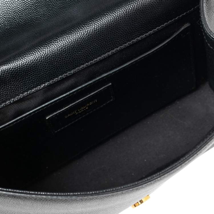 Pre Owned Saint Laurent Black Grained Leather Medium Kate Shoulder Bag