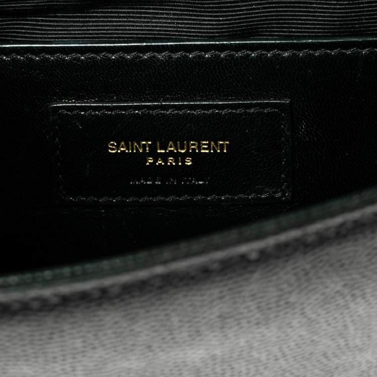 Pre Owned Saint Laurent Black Grained Leather Medium Kate Shoulder Bag