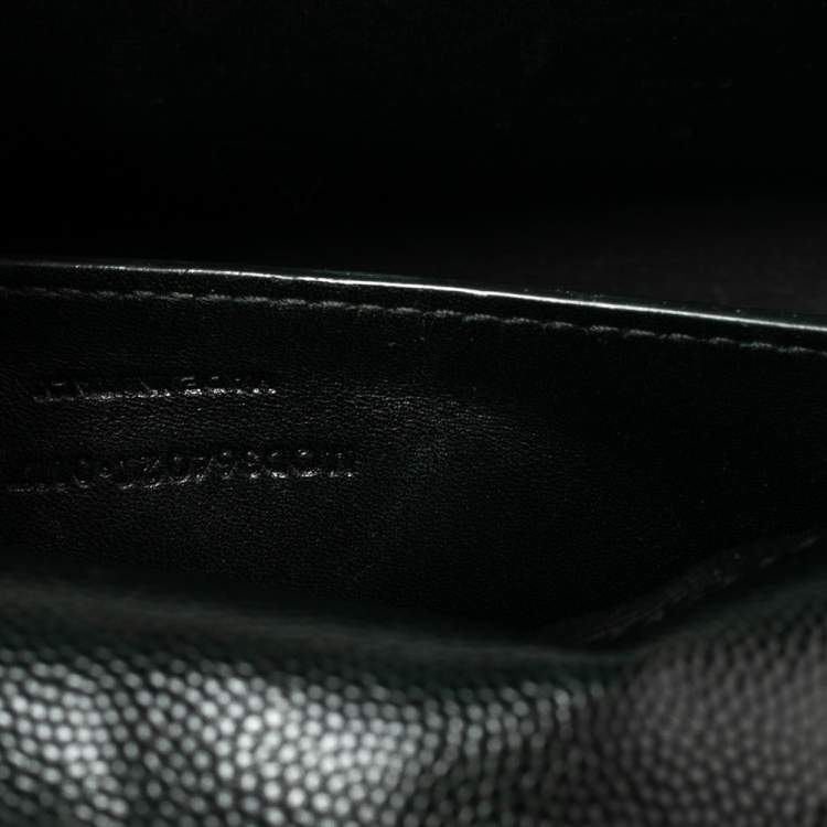 Pre Owned Saint Laurent Black Grained Leather Medium Kate Shoulder Bag