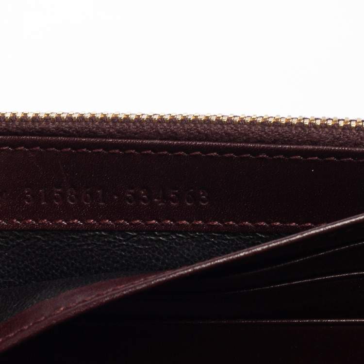 Pre Owned Saint Laurent Maroon Leather Continental Flap Wallet