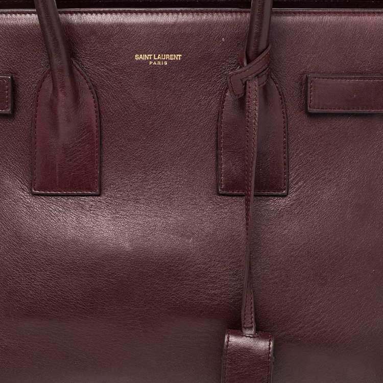 Pre Owned Saint Laurent Maroon Leather Small Classic Sac De Jour Tote