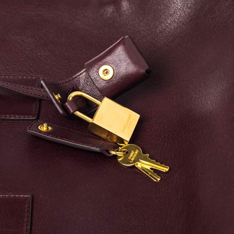 Pre Owned Saint Laurent Maroon Leather Small Classic Sac De Jour Tote