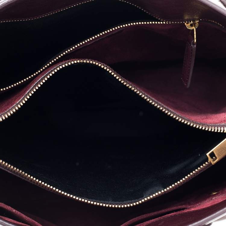 Pre Owned Saint Laurent Maroon Leather Small Classic Sac De Jour Tote