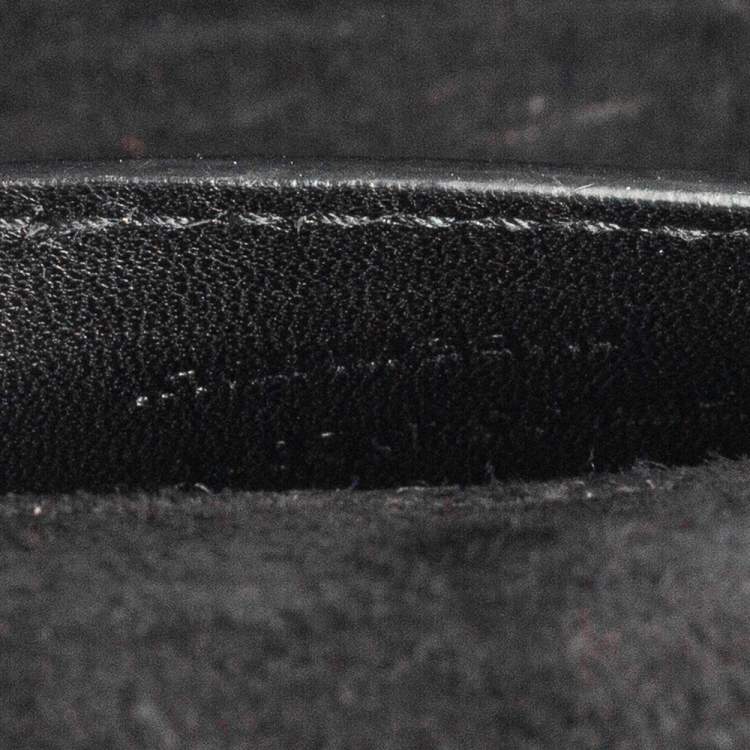 Pre Owned Saint Laurent Black Croc Embossed Leather Kate Shoulder Bag