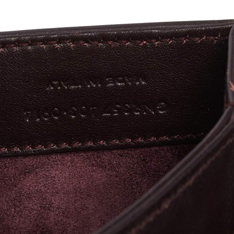 Pre Owned Saint Laurent Dark Burgundy Leather Medium Monogram Université Flap Bag 