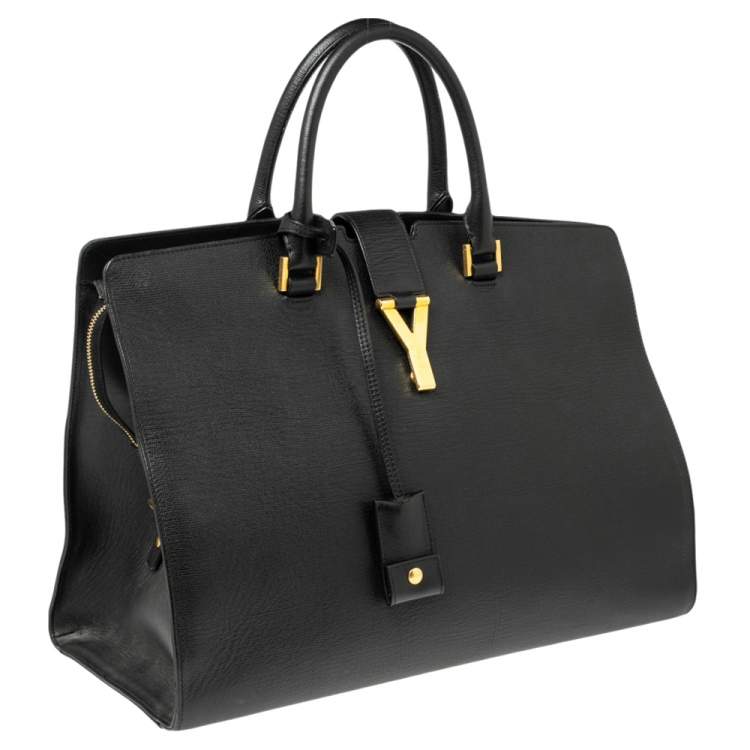 Pre Owned Saint Laurent Black Leather Large Y Cabas Chyc Tote