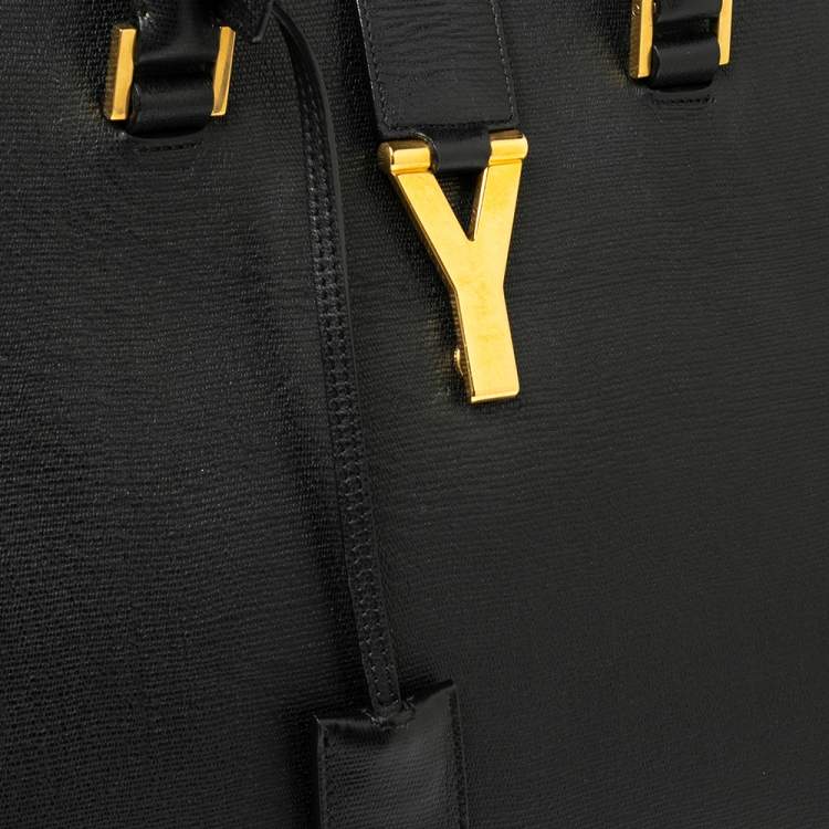 Pre Owned Saint Laurent Black Leather Large Y Cabas Chyc Tote