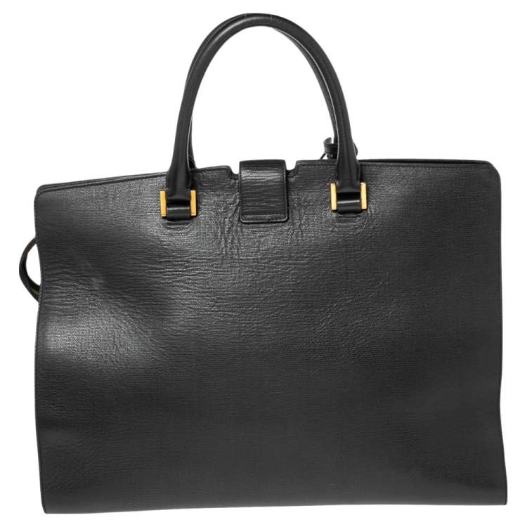 Pre Owned Saint Laurent Black Leather Large Y Cabas Chyc Tote