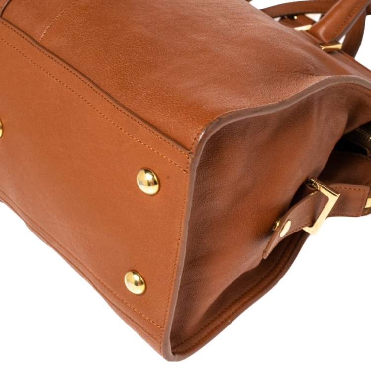 Pre Owned Saint Laurent Brown Leather Small Cabas Chyc Tote