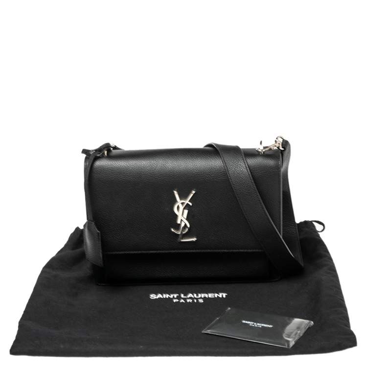 Pre Owned Saint Laurent Black Leather Medium Sunset Shoulder Bag