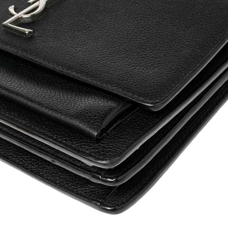 Pre Owned Saint Laurent Black Leather Medium Sunset Shoulder Bag