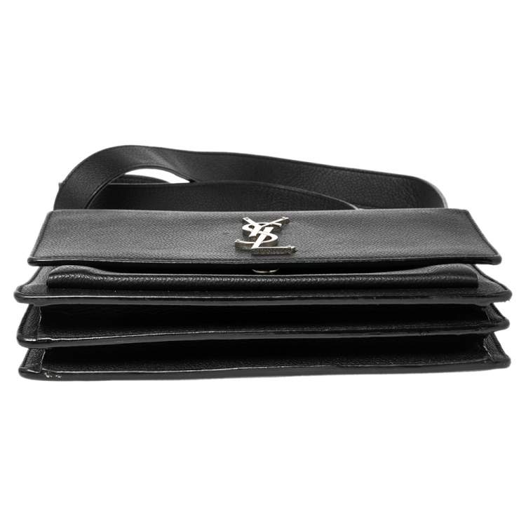 Pre Owned Saint Laurent Black Leather Medium Sunset Shoulder Bag