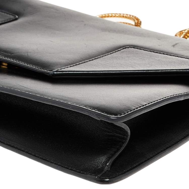 Pre Owned Saint Laurent Black Leather Betty Shoulder Bag