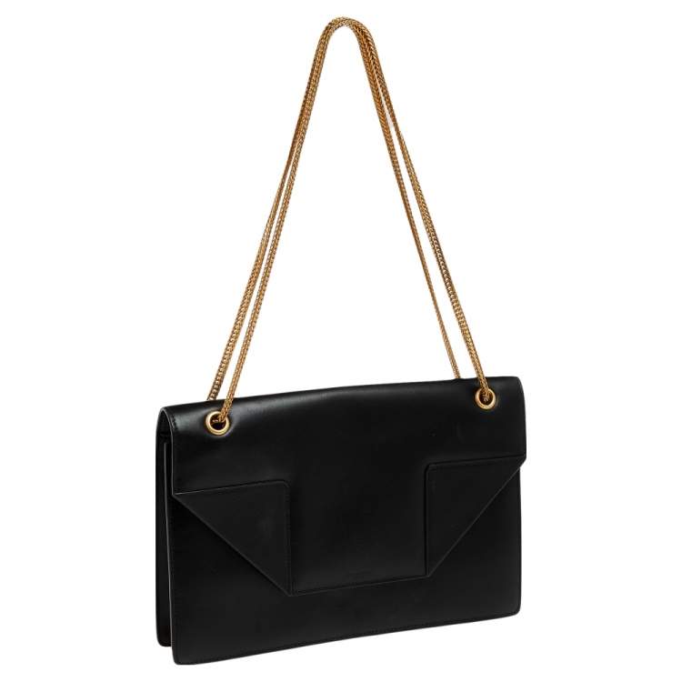 Pre Owned Saint Laurent Black Leather Betty Shoulder Bag