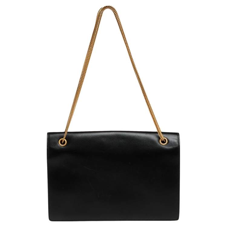 Pre Owned Saint Laurent Black Leather Betty Shoulder Bag
