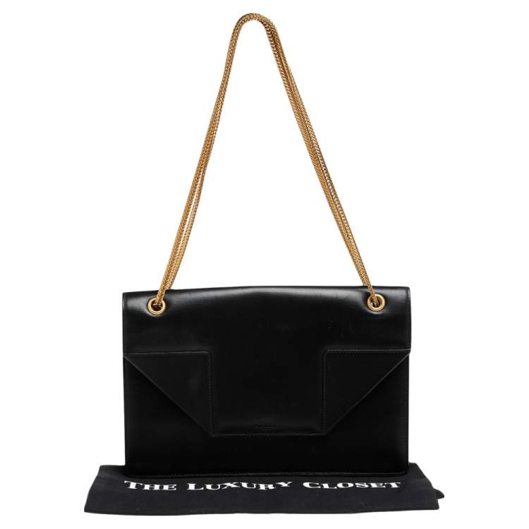 Pre Owned Saint Laurent Black Leather Betty Shoulder Bag