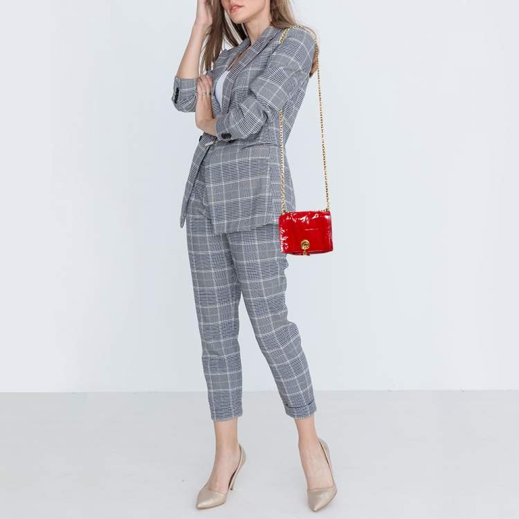 Pre Owned Saint Laurent Red Patent Leather Crossbody Bag