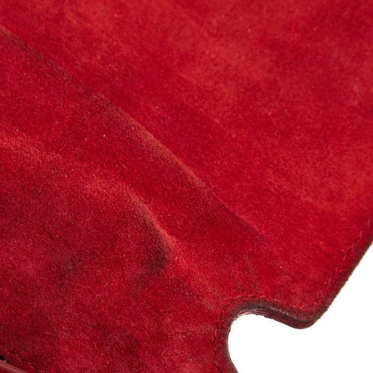 Pre Owned Saint Laurent Red Patent Leather Crossbody Bag