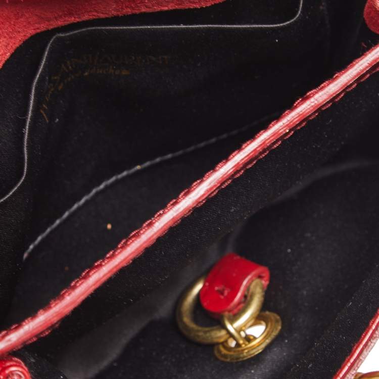 Pre Owned Saint Laurent Red Patent Leather Crossbody Bag