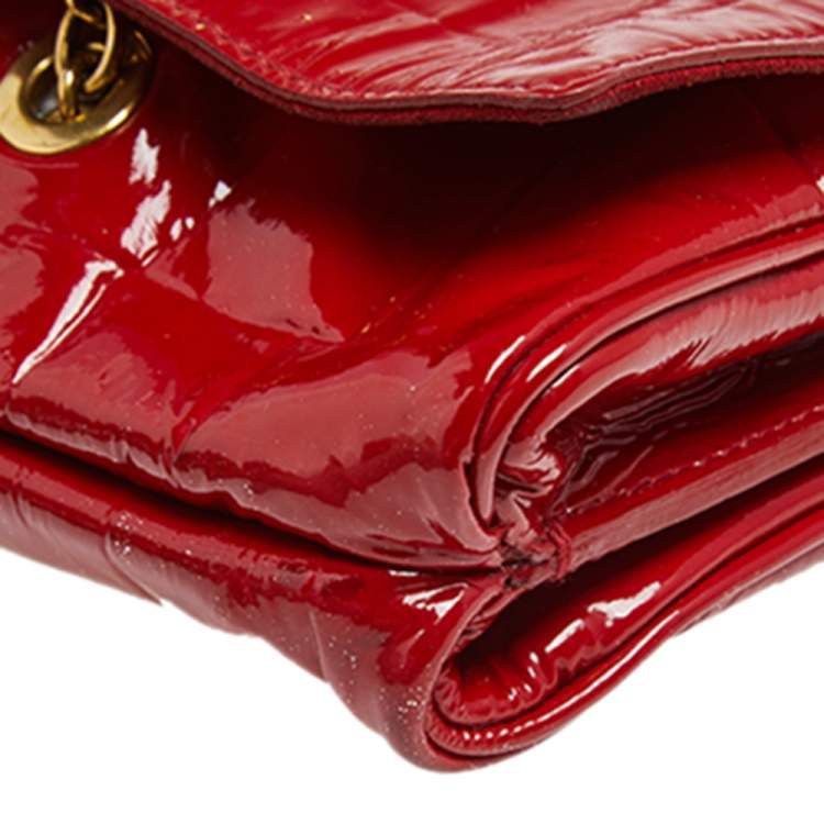 Pre Owned Saint Laurent Red Patent Leather Crossbody Bag