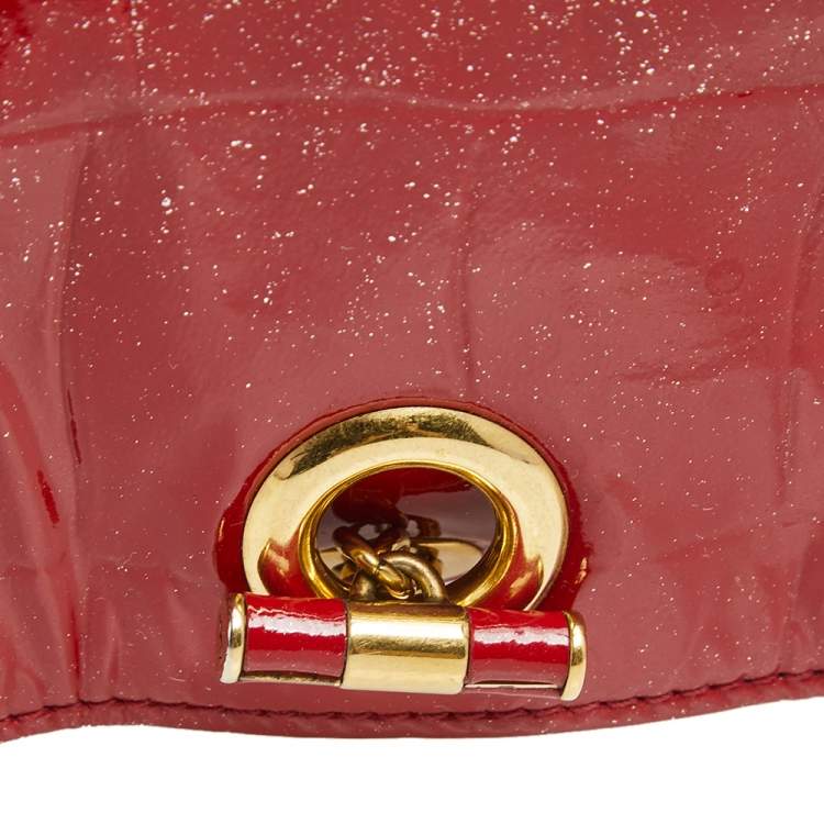 Pre Owned Saint Laurent Red Patent Leather Crossbody Bag