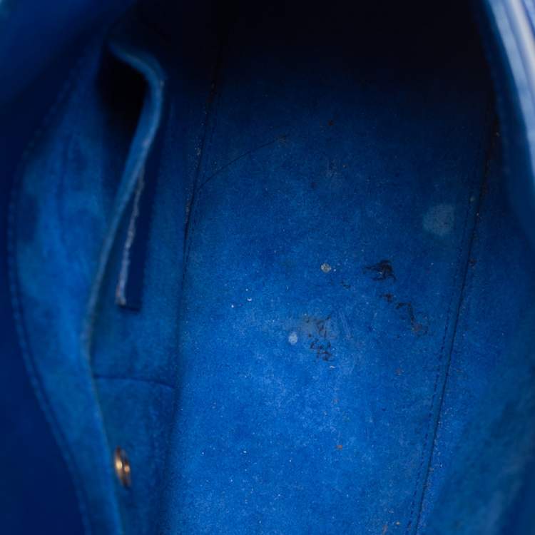 Pre Owned Saint Laurent Blue Leather Nano Classic Sac De Jour Tote