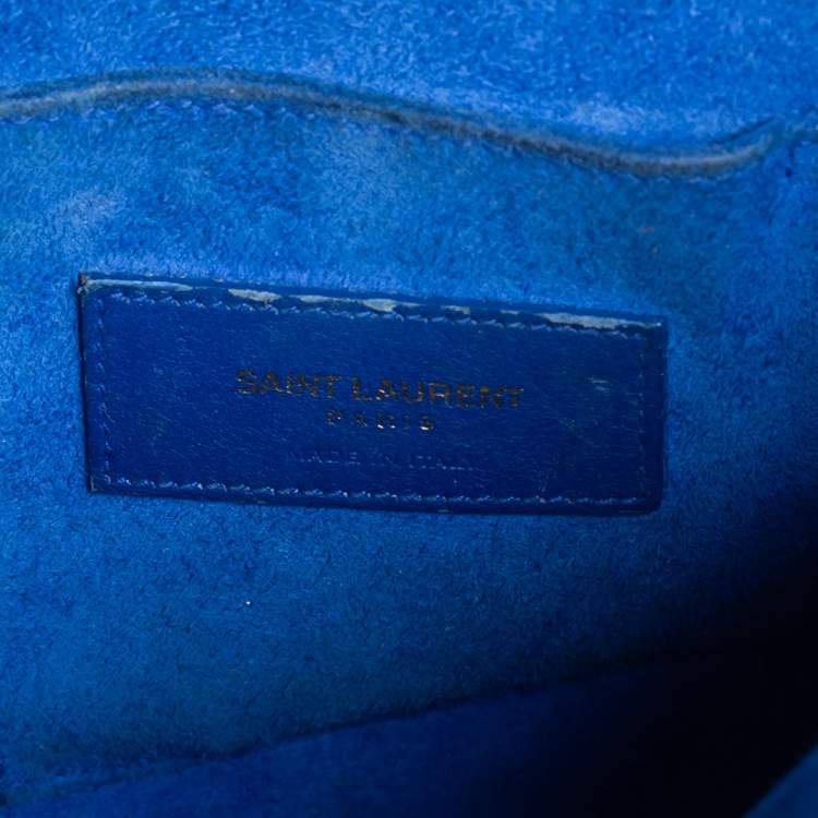 Pre Owned Saint Laurent Blue Leather Nano Classic Sac De Jour Tote