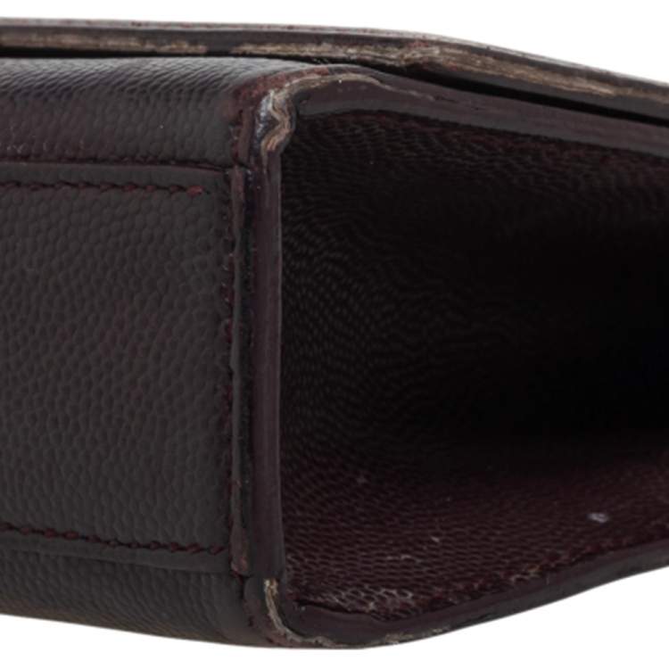 Pre Owned Saint Laurent Burgundy Leather Medium Kate Shoulder Bag