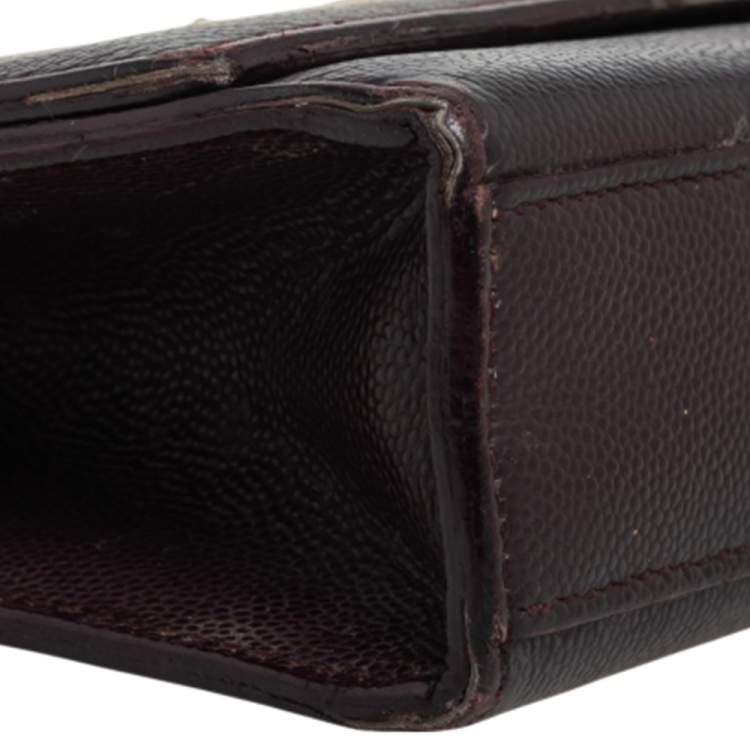 Pre Owned Saint Laurent Burgundy Leather Medium Kate Shoulder Bag
