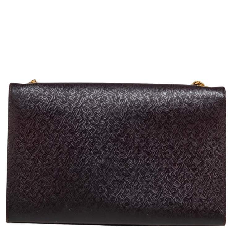 Pre Owned Saint Laurent Burgundy Leather Medium Kate Shoulder Bag
