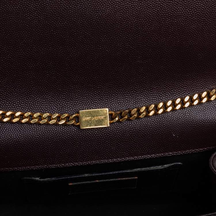 Pre Owned Saint Laurent Burgundy Leather Medium Kate Shoulder Bag