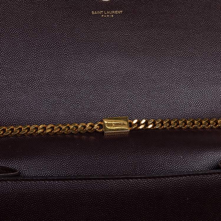 Pre Owned Saint Laurent Burgundy Leather Medium Kate Shoulder Bag