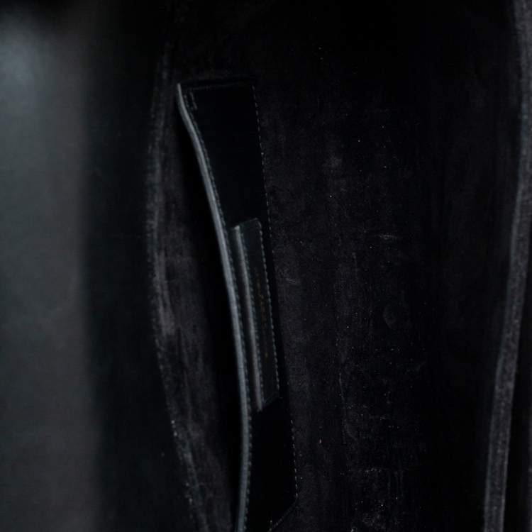 Pre Owned Saint Laurent Black Leather Medium Lulu Shoulder Bag