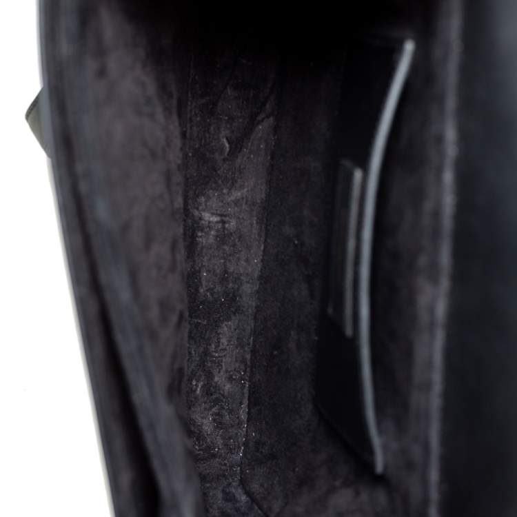 Pre Owned Saint Laurent Black Leather Medium Lulu Shoulder Bag