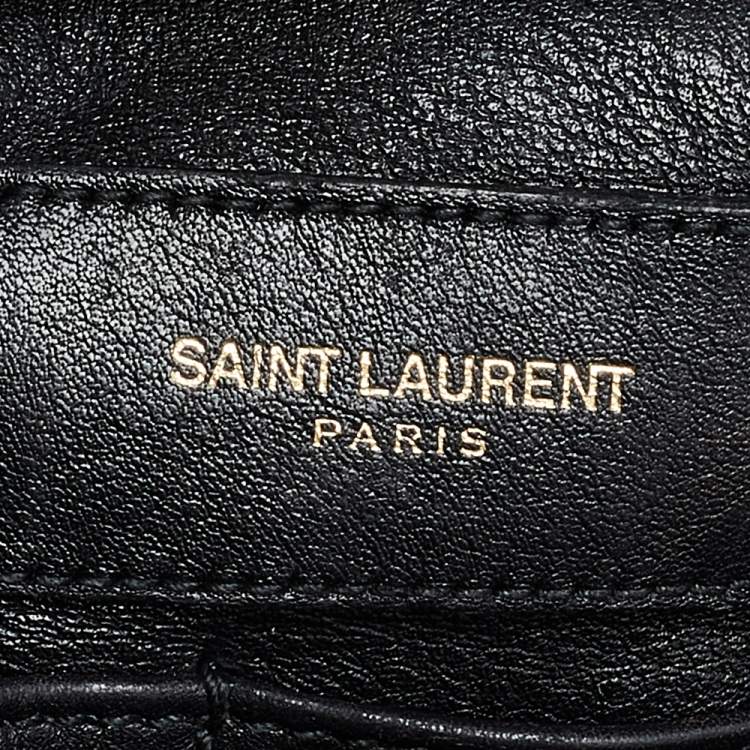 Pre Owned Saint Laurent Black Leather Medium Cabas Chyc Satchel