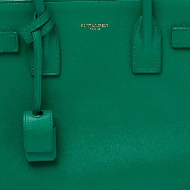 Pre Owned Saint Laurent Green Leather Baby Classic Sac De Jour Tote