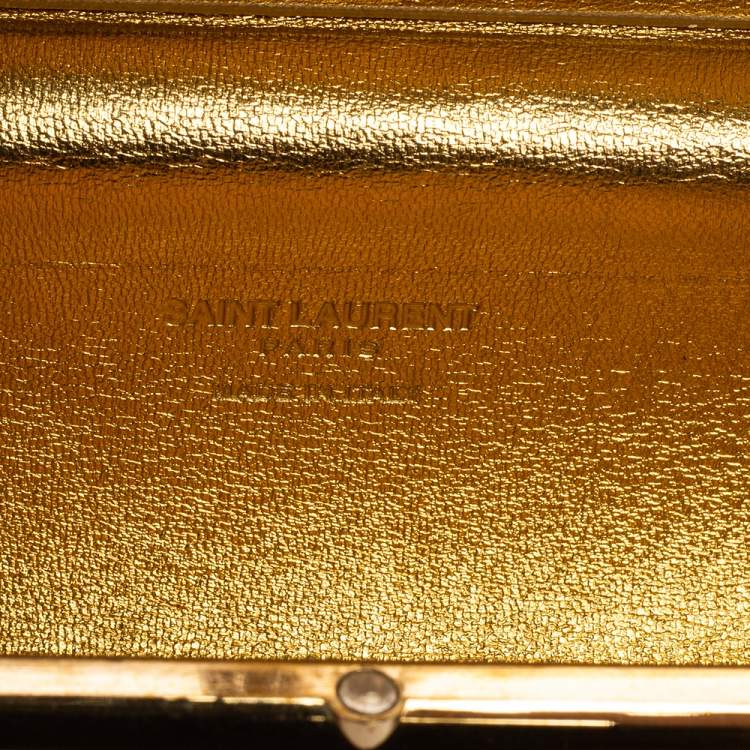 Pre Owned Saint Laurent Gold Plexiglass Opium Box Shoulder Bag