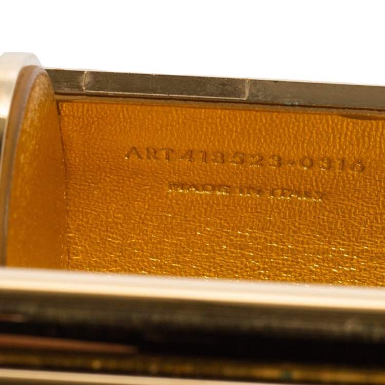 Pre Owned Saint Laurent Gold Plexiglass Opium Box Shoulder Bag