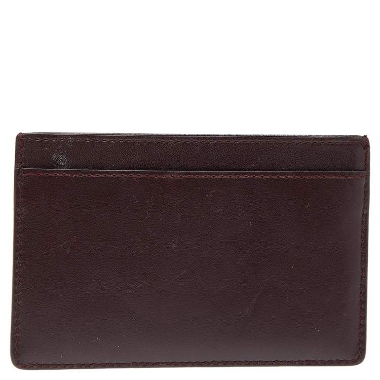 Pre Owned Saint Laurent Burgundy Leather Classic Card Holder