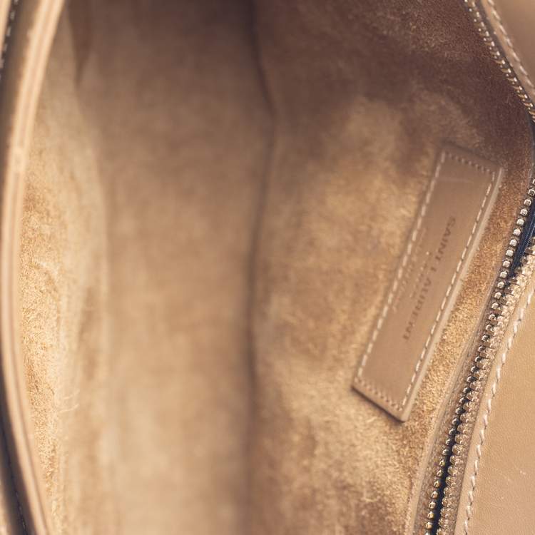 Pre Owned Saint Laurent Brown Smooth Leather Medium Monogram Universite Shoulder Bag